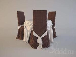 آبجکت میز صندلی نهارخوری با رو پوش پارچه ای