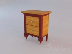 پا تختی کلاسیک قرمز و زرد چوبی پایه ریز