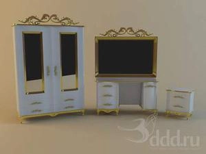 آبجکت 3d میز آرایش و بوفه کلاسیک