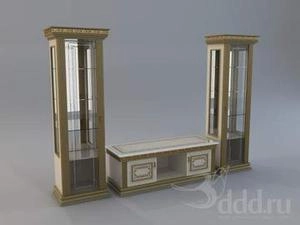 ابجکت 3d میز تلویزیون کلاسیک و بوفه