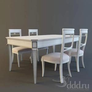 میزوصندلی چوبی ناهار خوری 4 نفره طرح  کلاسیک رنگ سفید