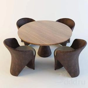 ابجکت میز صندلی مدرن نهارخوری حصیری