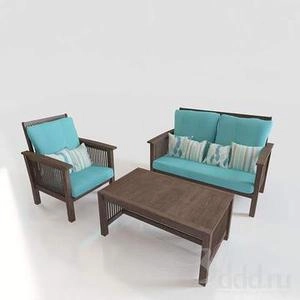 ابجکت میز صندلی چوبی محوطه ای