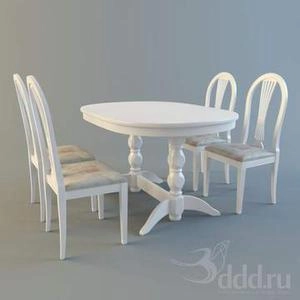 ابجکت میز صندلی  نهارخوری 4 نفره طرح کلاسیک