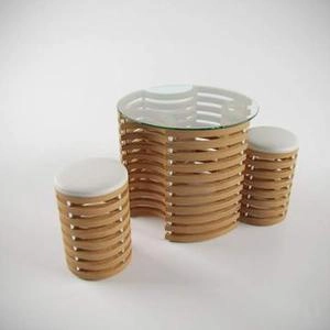 ابجکت میز صندلی مدرن دو نفره