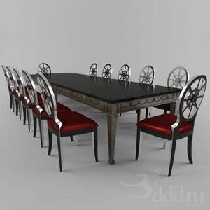 ابجکت میز صندلی  اداری طرح کلاسیک