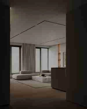 صحنه داخلی مدرن و مینمال