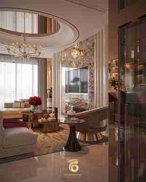 طراحی دکوراسیون لوکس طلایی و لاکچری خانوم بازیگر سوجان