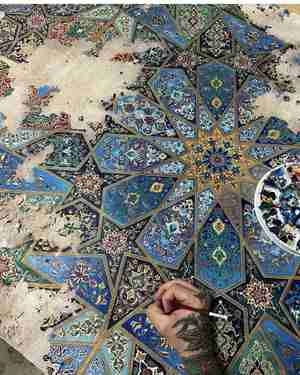 طرح بکگراند با تم بوته جقه های ایرانی اسلامی