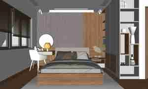 طراحی داخلی اتاق خواب مستر و کودک برای اسکچاپ