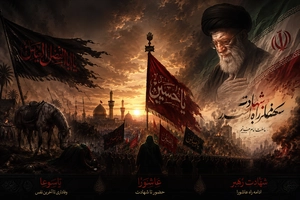 بنر بسیار با کیفیت از سید علی خامنه ای بعد از شهادت در تاسوعا و عاشورا