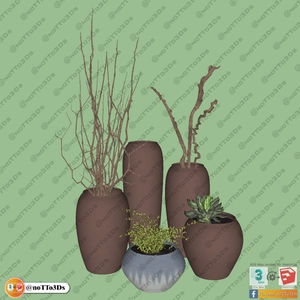 انواع گلدان های  مینیمال با فرم‌های گرد و استوانه‌ای برای اسکچاپ