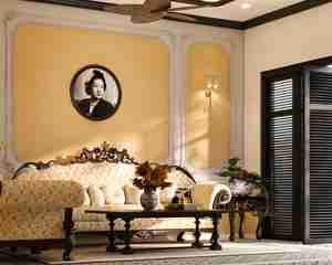 طراحی داخلی نشیمن کلاسیک برای اسکچاپ