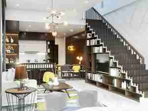 طراحی داخلی نشیمن و آشپزخانه مدرن برای اسکچاپ