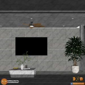 طراحی داخلی نشیمن و آشپزخانه و تراس کوچک برای اسکچاپ