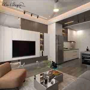 طراحی داخلی نشیمن و آشپزخانه برای اسکچاپ