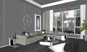 طراحی مدرن و آرامش طبیعت در یک نشیمن لوکس برای اسکچاپ