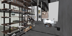 اتاق کار با طراحی صنعتی برای اسکچاپ