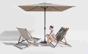 ست میز و صندلی چتر آفتابگیر فضای بیرونی و محوطه برای اسکچاپ