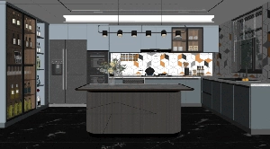 طراحی داخلی آشپزخانه مدرن برای اسکچاپ