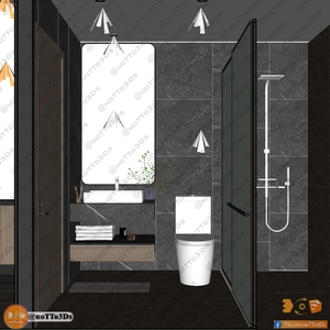 طراحی داخلی فضای اتاق خواب مستر مدرن و شیک برای اسکچاپ