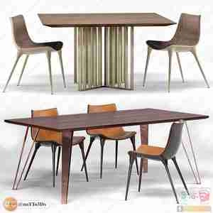 میز و صندلی ناهارخوری مشکی و نارنجی 8  برای اسکچاپ