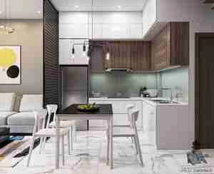 طراحی داخلی نشیمن و آشپزخانه مدرن برای اسکچاپ