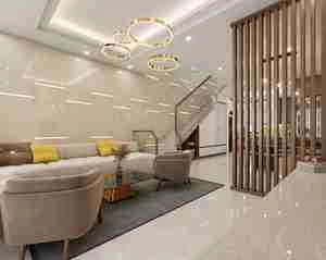 طراحی داخلی نشیمن و آشپزخانه مدرن برای اسکچاپ