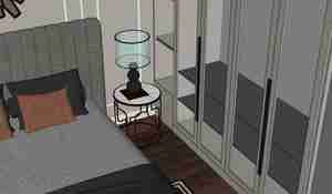 طراحی داخلی اتاق خواب مدرن و شیک برای اسکچاپ