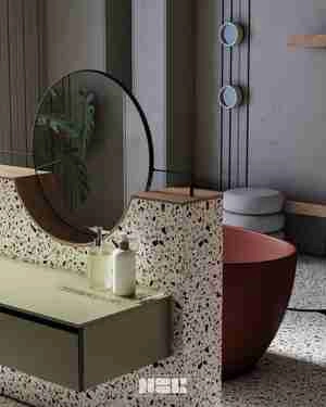 طراحی سرویس بهداشتی در سبک مدرنیته و مینیمالیسم برای اسکچاپ