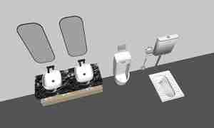ست توالت ایرانی و روشویی سرویس بهداشتی برای اسکچاپ