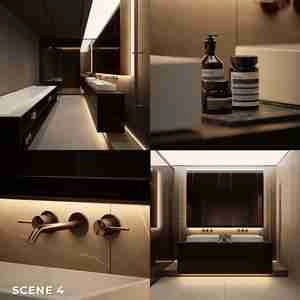 طراحی داخی سرویس بهداشتی و حمام مدرن و شیک برای مکس