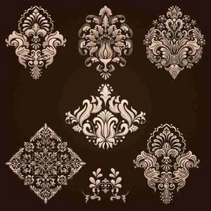 گل های هنری طرح داماسک damask ornamental