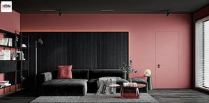 طراحی داخلی نشیمن و آشپزخانه مینیمال با تم مشکی برای اسکچاپ