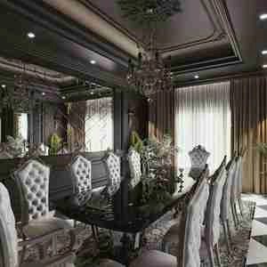 طراحی داخلی نشیمن کلاسیک برای اسکچاپ