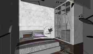 طراحی داخلی اتاق خواب مدرن برای اسکچاپ