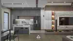 طراحی داخلی واحد مسکونی مدرن برای اسکچاپ