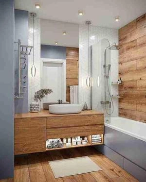 طراحی حمام با متریال چوب