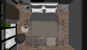 طراحی داخلی اتاق خواب مدرن برای اسکچاپ