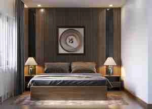 طراحی داخلی اتاق خواب مدرن با چوب از اسکچاپ