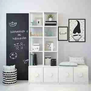 طراحی دیوار و کمد اتاق کودک تخت سیاه