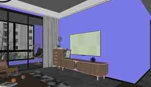 طراحی داخلی نشیمن مدرن برای اسکچاپ