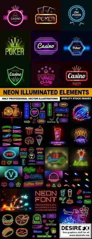 وکتور Neon Illuminated Elements