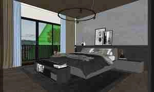 طراحی داخلی اتاق خواب مدرن برای اسکچاپ