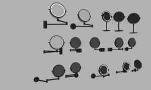 مجموعه آینه دیواری سرویس بهداشتی برای اسکچاپ