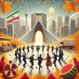 10 تصویر از رقص شادی مردم برای شب یلدا با هوش مصنوعی