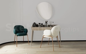 میز و صندلی آرایش همراه با لوازم آرایشی برای اسکچاپ