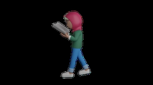 دختر 3d گرافیکی در حال راه رفتن