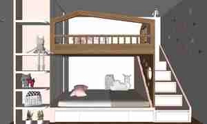 طراحی داخلی اتاق خواب مستر و کودک برای اسکچاپ