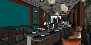 طراحی داخلی فضای رستوران برای اسکچاپ